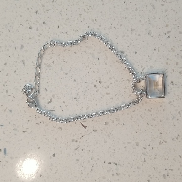 Swarovski Silver Padlock Bracelet with Clear Crystal - Picture 9 of 9
